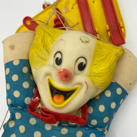 Knickerbocker Bozo The Clown Marionette 12 Inch String Puppet Vintage Toy Blue - Picture 6 of 7